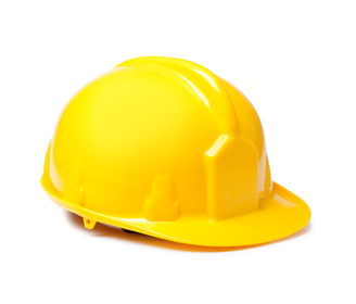 yellow hard hat isolated on white
